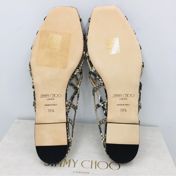 Jimmy Choo- SAI FLAT- Natural Snake Printed Leather - Picture 15 of 15